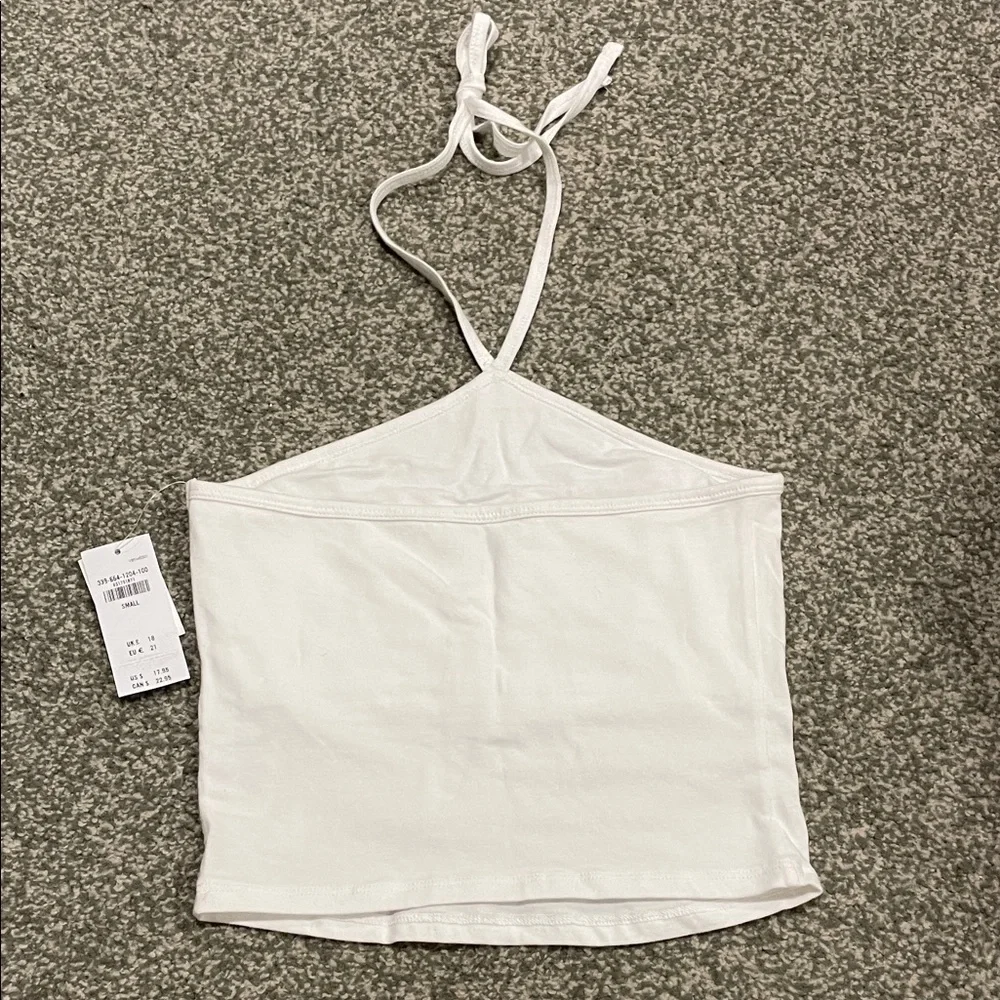 White Halter Crop Top - Picture 2 of 4